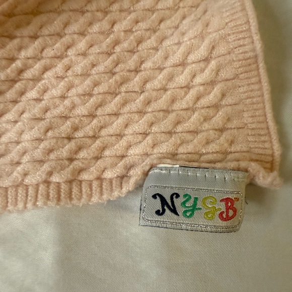 NYGB Pink Bunny Rabbit Security Baby Blanket Lovey Sweater Knit Rattle Head 7” - Picture 2 of 6